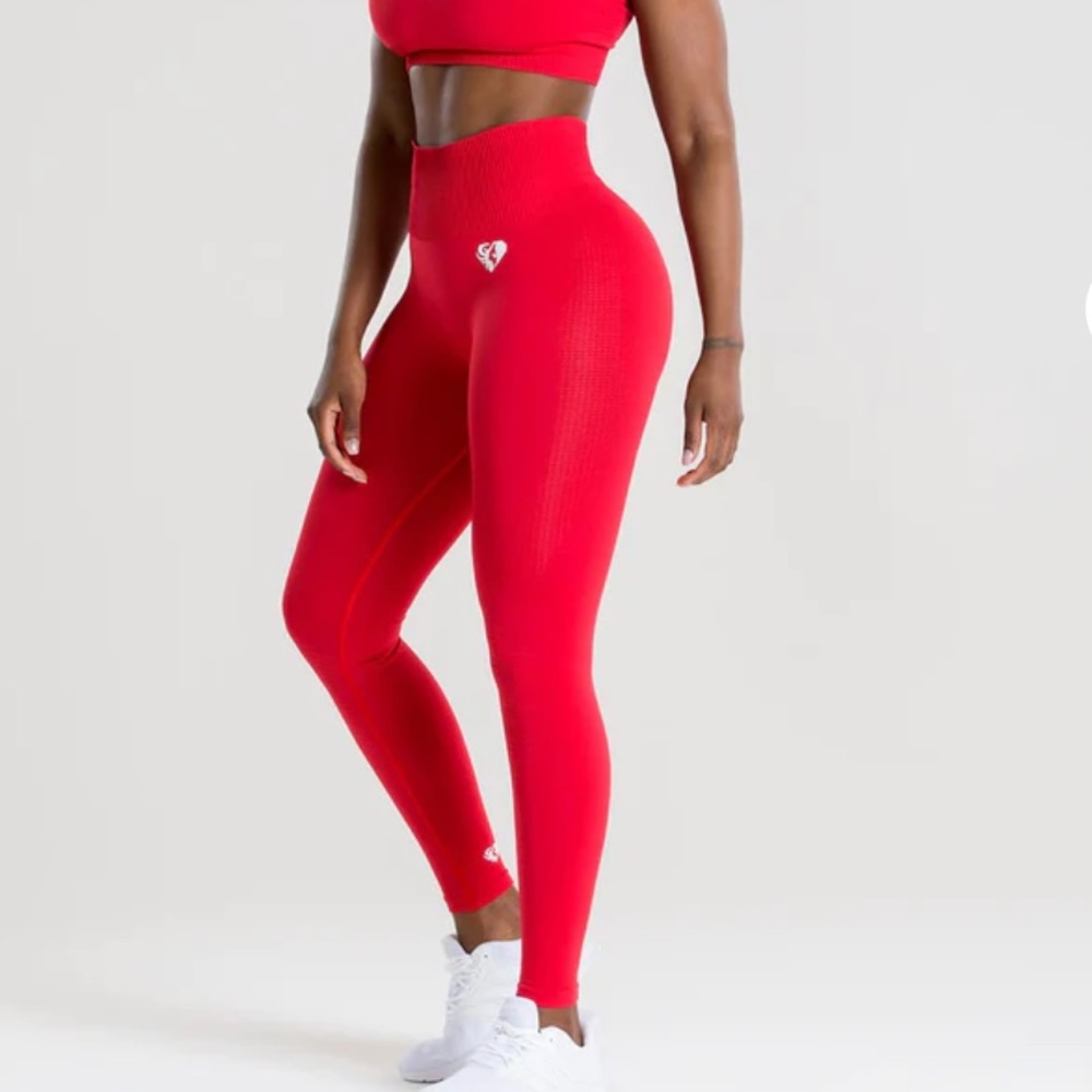 Women's Best Power Seamless Leggings Red High Waisted Small NWOT